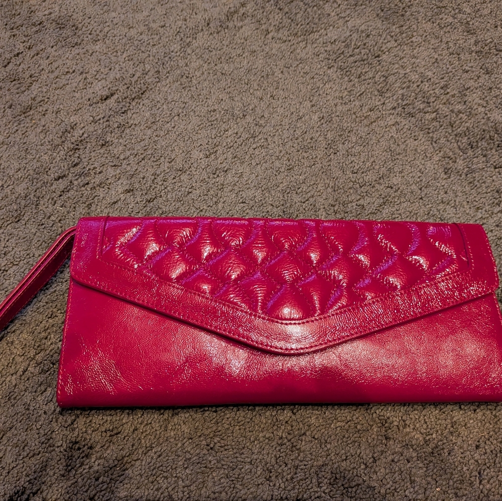 HOBO Vibrant Pink Quilted Wristlet